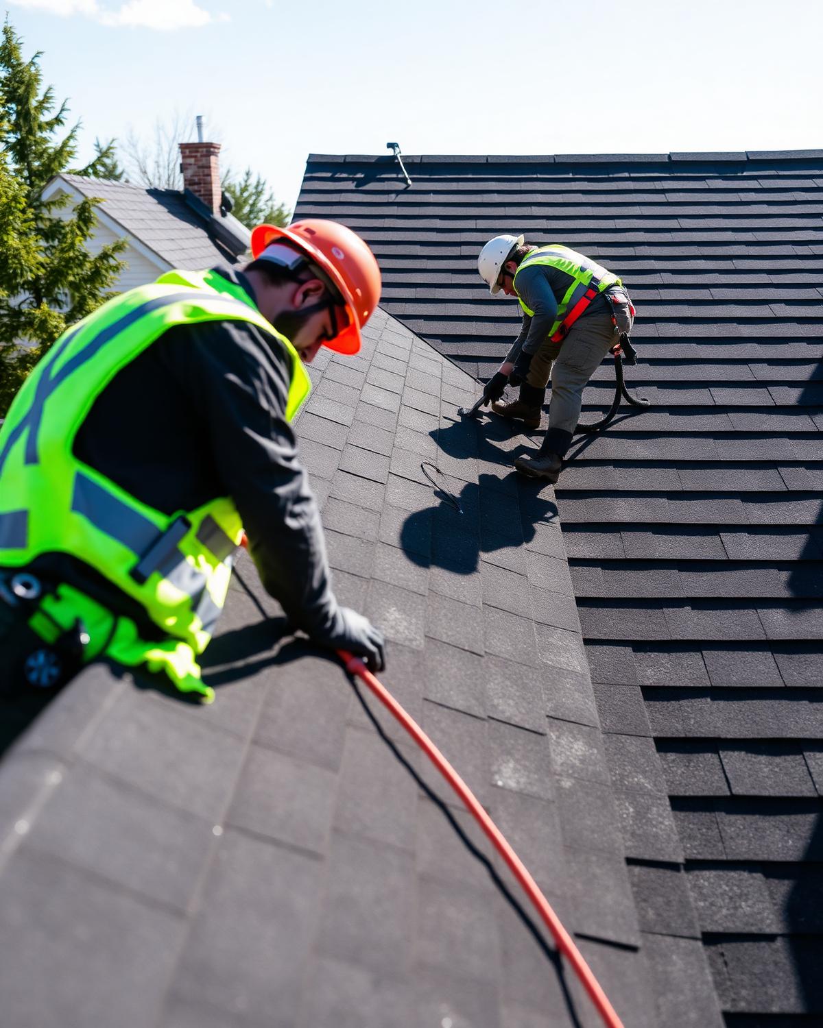 Echelon crew installing a new roof